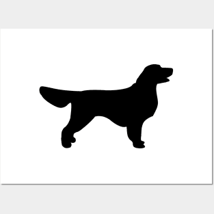 Golden Retriever - black stencil silhouette Posters and Art